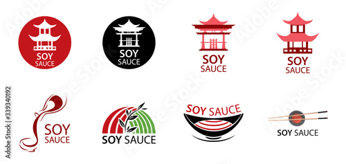 vector logo of soy sauce, Japanese seasoning