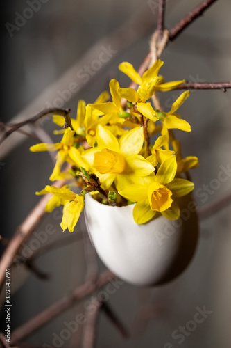 Ei gefüllt mit mit Forsythien