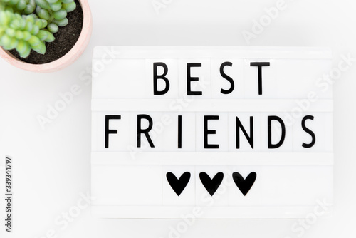 Lightbox with word best friend, bff photo