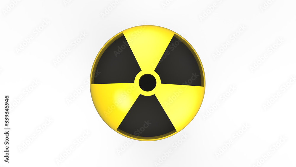 Clean 3D radiation sign on a white background. Clean 3D radiation sign on a white background.