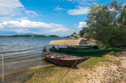 old fishing boats on lake skarda  Montenegro