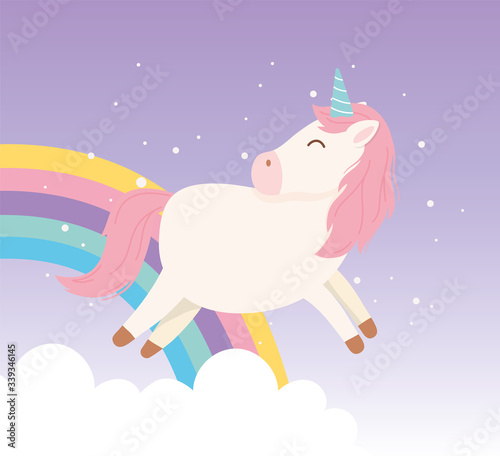 unicorn rainbow fairytale magical fantasy cartoon cute animal