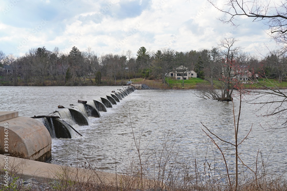 Spring view of Lake Carnegie in Princeton, New Jersey, United States