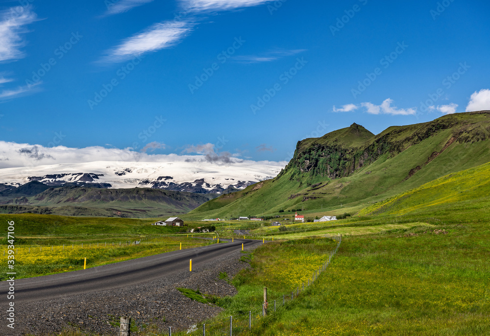 Icelandic scenery with some lonely houses