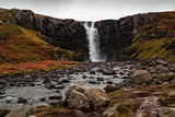 Gufufoss waterfall in Seydisfjordur, eastside of Iceland