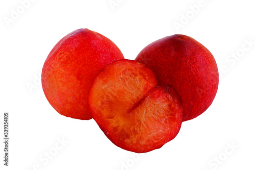 plum fruit isolated with white background