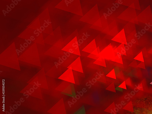 Abstract Soft Triangles Background Image, Graphic Illustration Resource, Lines and Symmetrical Patterns, Glowing Neon Colors. Colorful Repeating Triangle Shaped Geometry, Modern Fractal Digital Art.