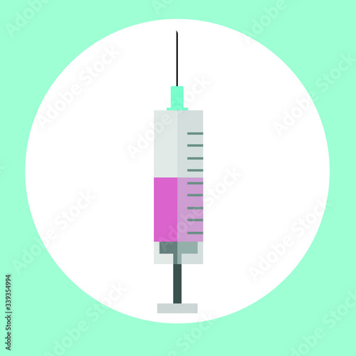 Medical syringe with liquid