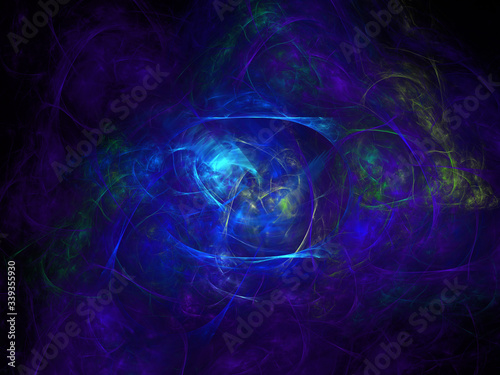 Abstract Colored Illustration - Soft Iridescent Colorful Cloud of Brilliant Energy, Glowing Plasma. Smoke, Energy Discharge, Digital Flames, Artistic Design. Minimal Soft Background Image