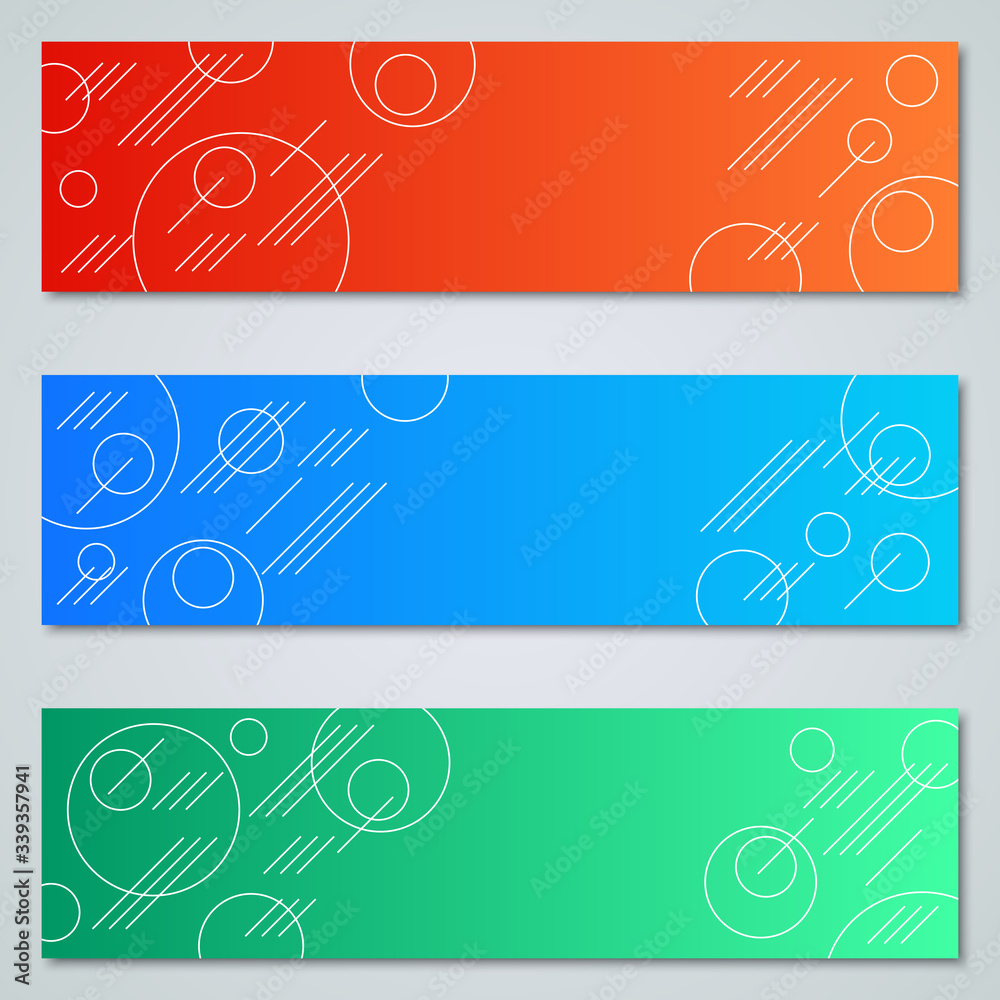 Abstract geometric colorful web banners vector templates collection