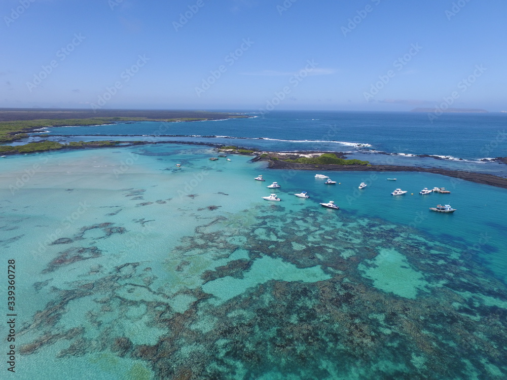 Fototapeta premium Isabela Island, Galapagos, aerial shot of an Island in the Pacific