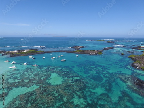 Isabela Island, Galapagos, aerial shot of an Island in the Pacific photo