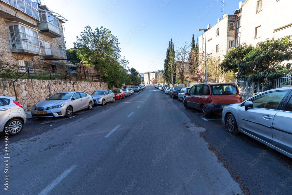 Empty streets in Jerusalem during curfew, Corona Virus 2020