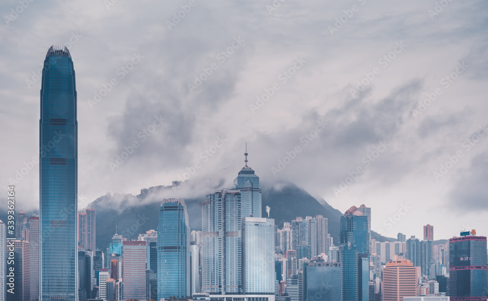 Hong Kong Victoria Harbour view after rain Hong Kong Victoria Harbour view after rain