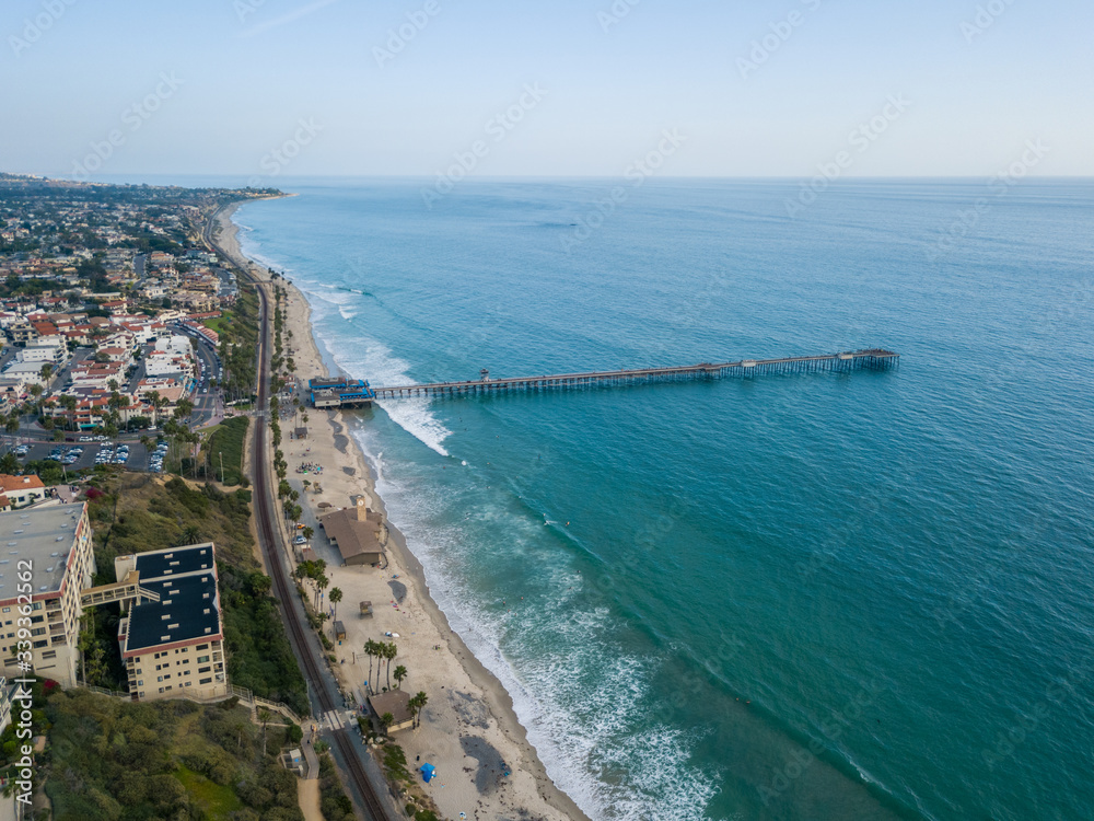 Aerial view of California beach