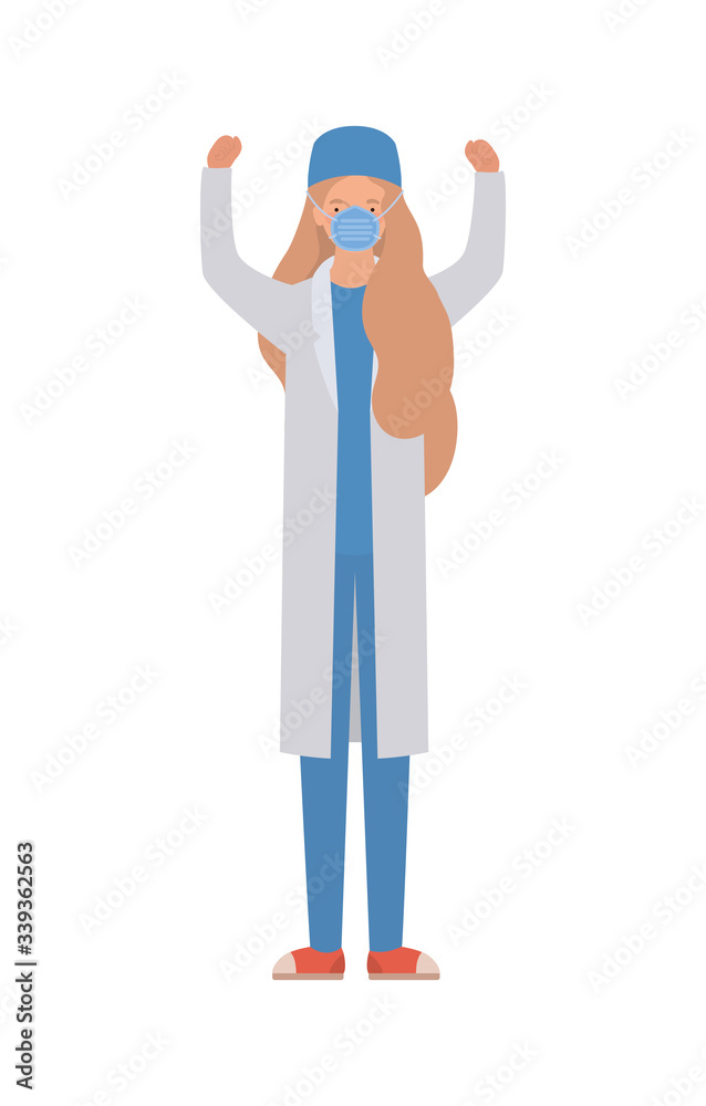 Woman doctor with mask against 2019 ncov virus vector design Woman doctor with mask against 2019 ncov virus vector design
