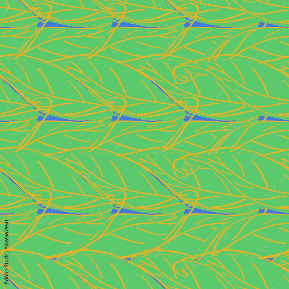 Green Leaves Vector Pattern Seamless