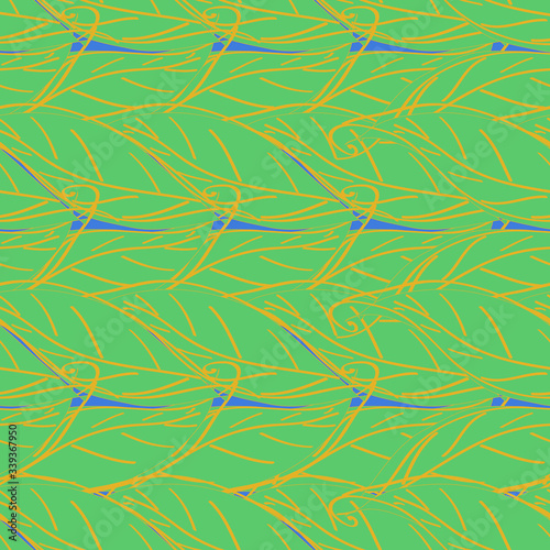 Green Leaves Vector Pattern Seamless