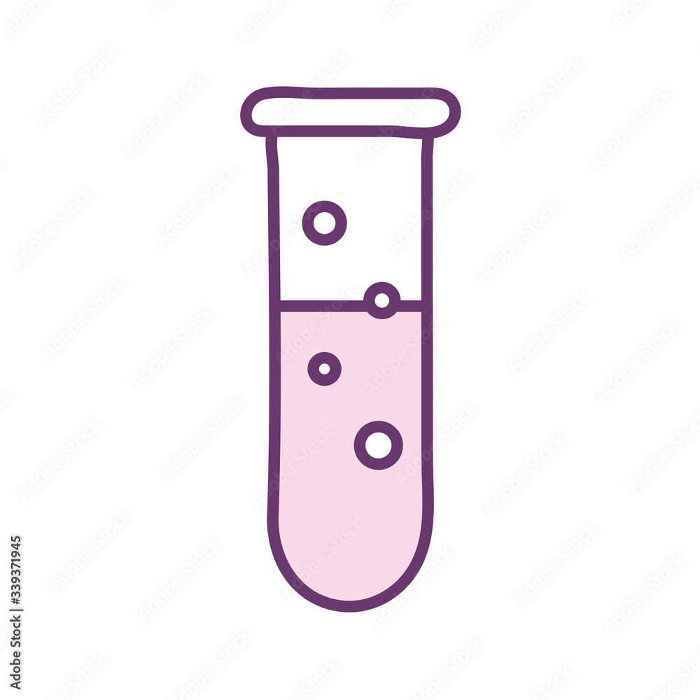 Science tube line style icon vector design Science tube line style icon vector design