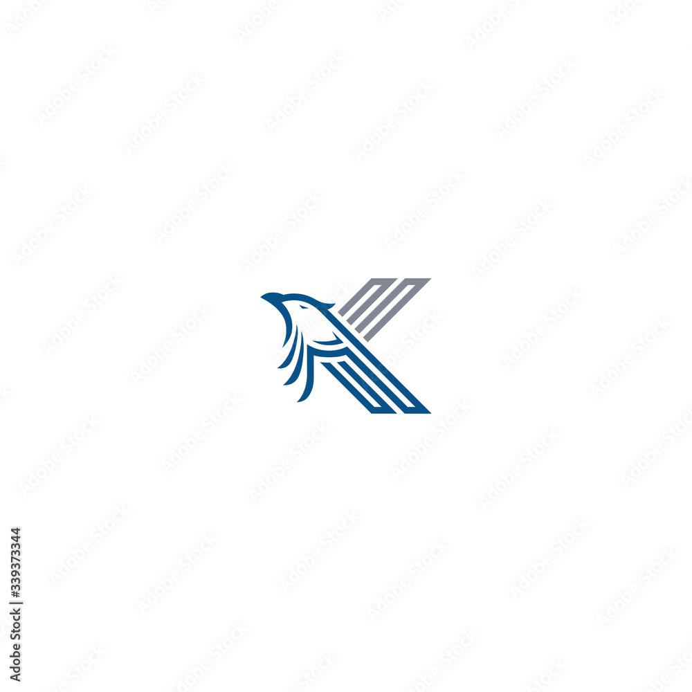 K symbol with creative falcon shape K symbol with creative falcon shape