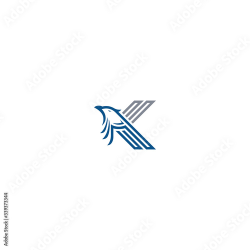K symbol with creative falcon shape