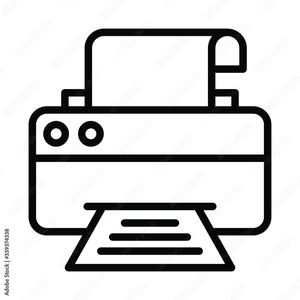 Multi function Printer and Paper Machine Concept, Work from home equipment on white background, Vector Icon Multi function Printer and Paper Machine Concept, Work from home equipment on white background, Vector Icon