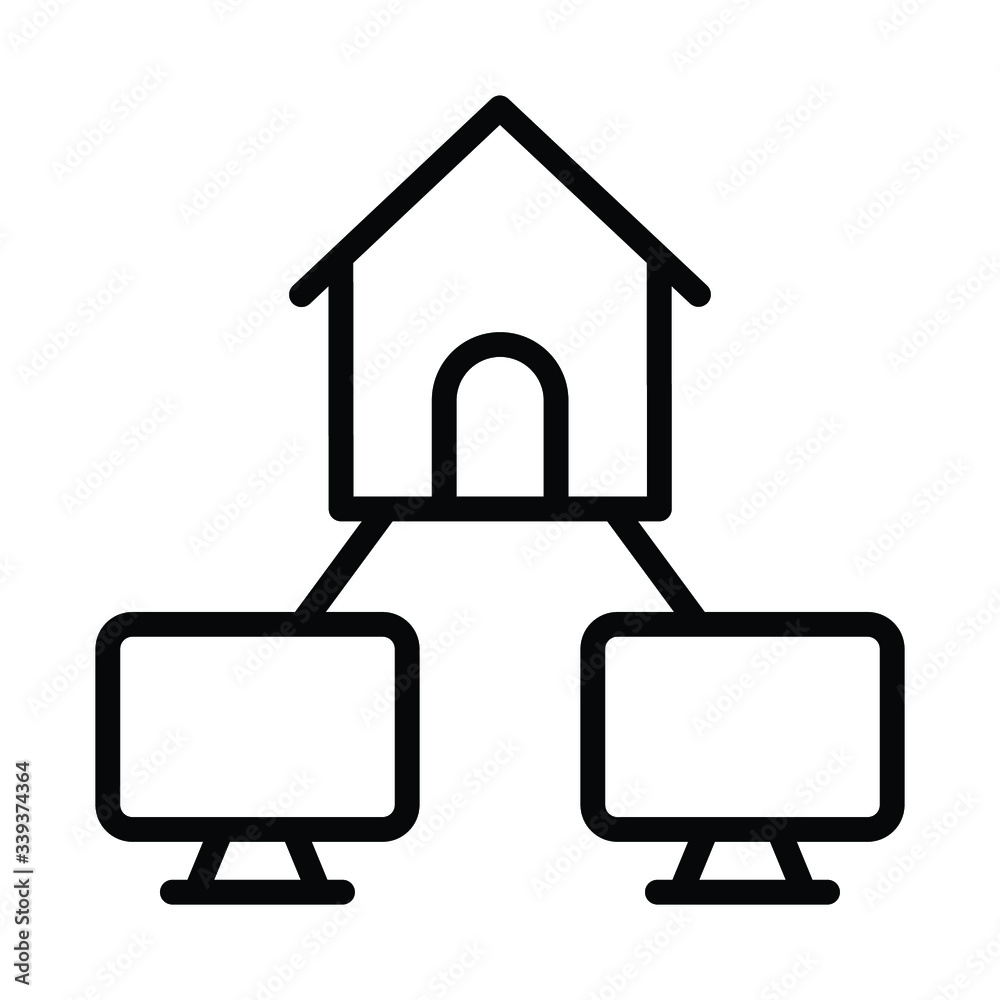Cloud Computing and Backup Storage of Office Data from Home Network concept vector icon design, Work from home symbol on white background Cloud Computing and Backup Storage of Office Data from Home Network concept vector icon design, Work from home symbol on white background