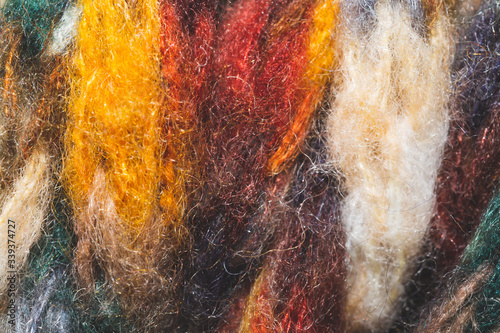 Wallpaper Mural Colorful wool yarn. woolen fabric background. knitted textile Torontodigital.ca