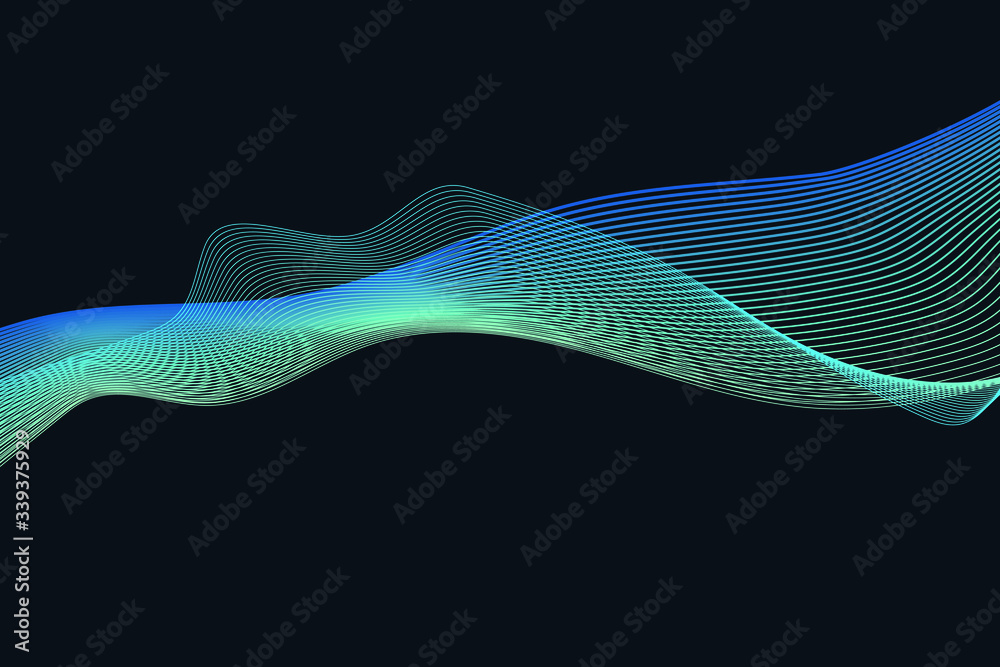 Black and blue vector fluid lines smoke abstract background illustration Black and blue vector fluid lines smoke abstract background illustration