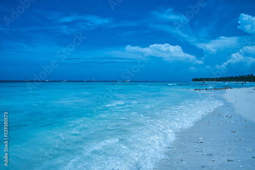 Tropical seascape of Saona island in the caribbean sea (Dominican Republic).