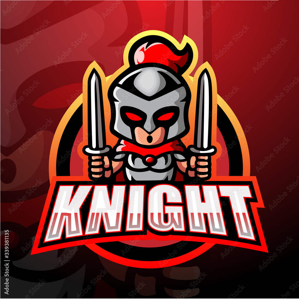 Knight mascot esport logo design