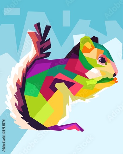 Illustration Squirrel style pop art portrait