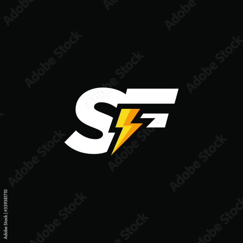 Initial Letter SF with Lightning	