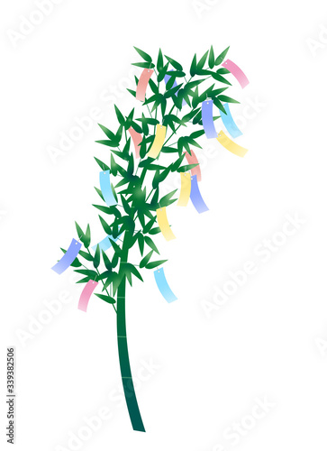 bamboo tree with colorful streamers clip art preview