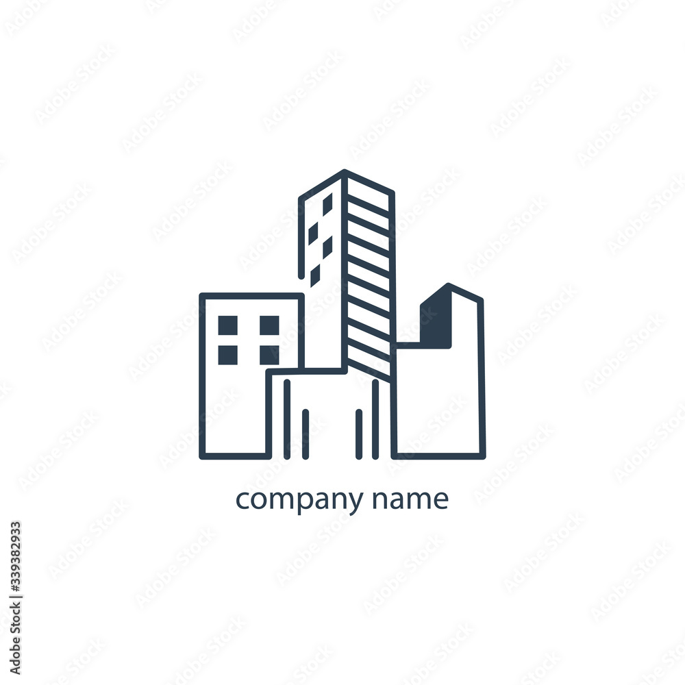 apartment building modern logo simple vector design