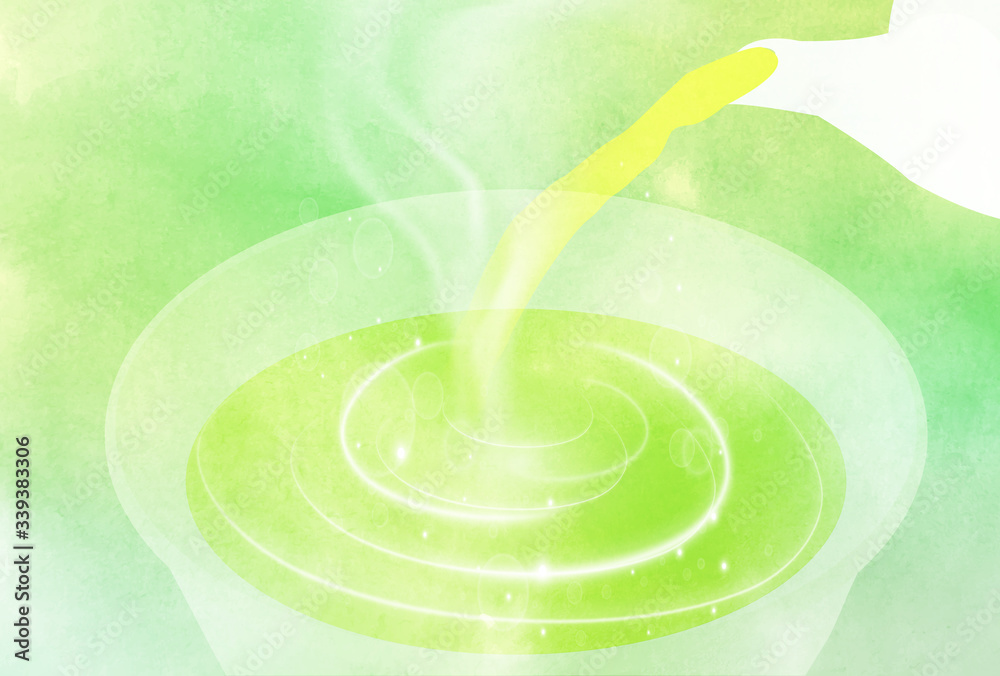 お茶 水彩 新緑 背景 Stock Vector Adobe Stock