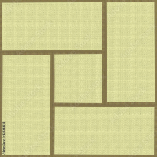 3d rendering. Arrange tabulate Japanese Traditional Tatami floor texture wall background.