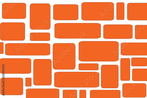An abstract background consists of a simulation of a masonry texture of a multi-sized brick.