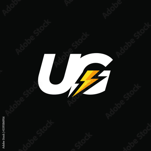 Initial Letter UG with Lightning
