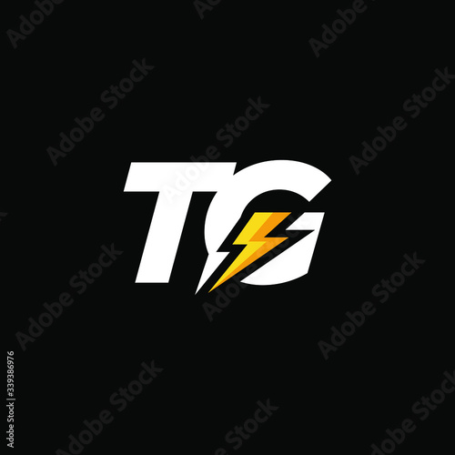 Initial Letter TG with Lightning