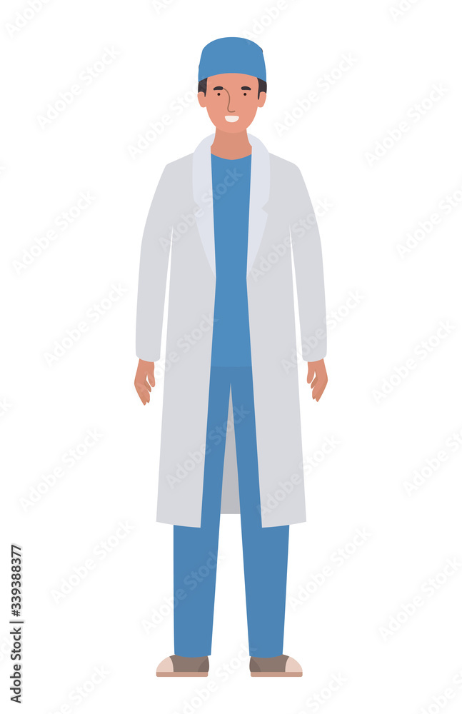 Man doctor with uniform and hat vector design Man doctor with uniform and hat vector design
