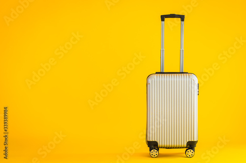 Gray color luggage or baggage bag use for transportation travel