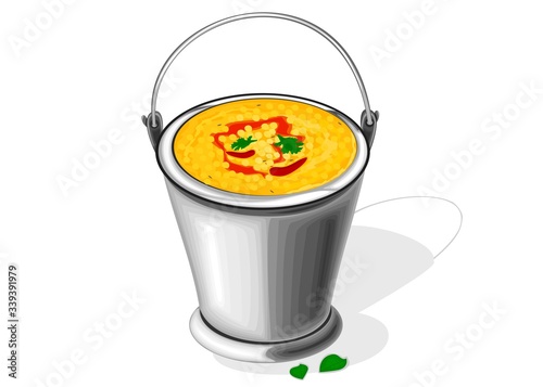 Dal Tadka Curry Indian Food Vector