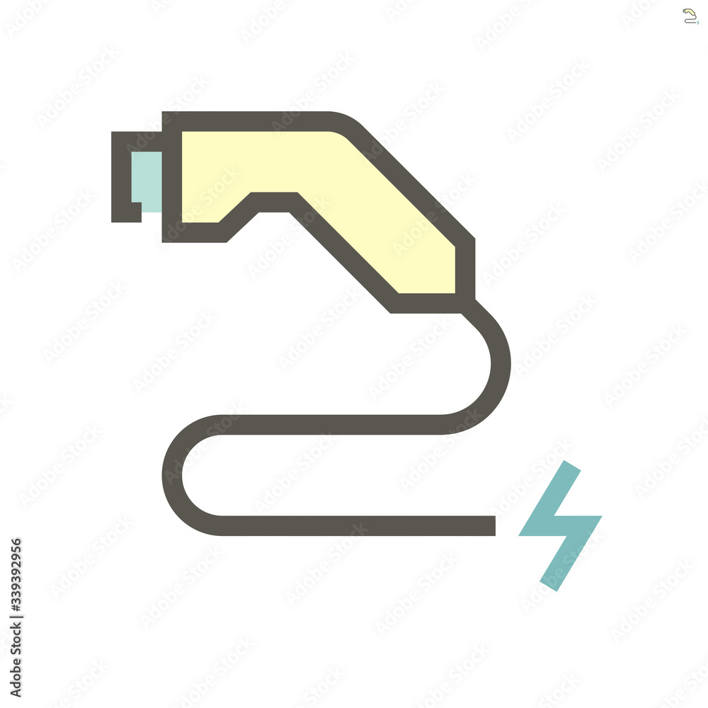 Electric car or ev car charging nozzle vector icon design, 48x48 pixel perfect and editable stroke. Electric car or ev car charging nozzle vector icon design, 48x48 pixel perfect and editable stroke.