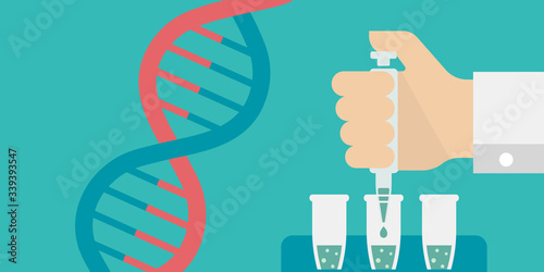 PCR (Polymerase chain reaction) test banner illustration / Novel coronavirus