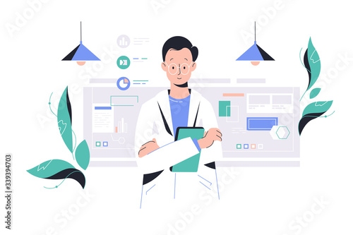 Scientist man working in laboratory