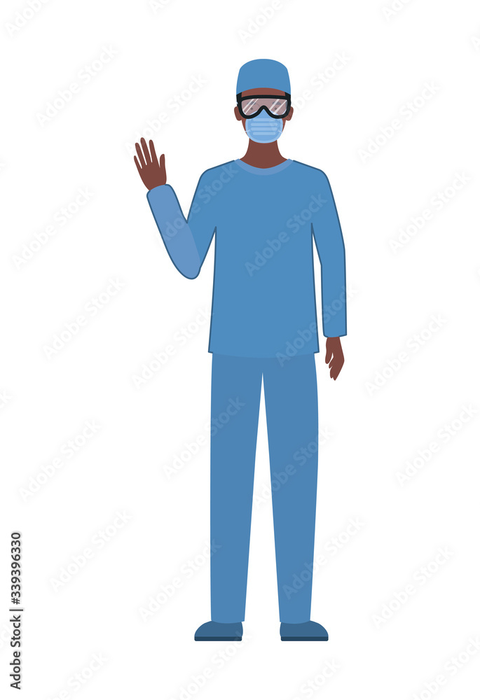 Man doctor with uniform mask and glasses vector design Man doctor with uniform mask and glasses vector design