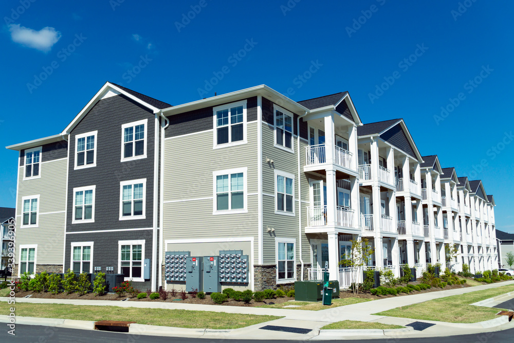 Typical suburban apartment building for rent Typical suburban apartment building for rent