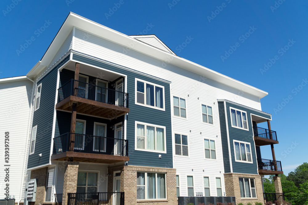 Typical suburban apartment building for rent
