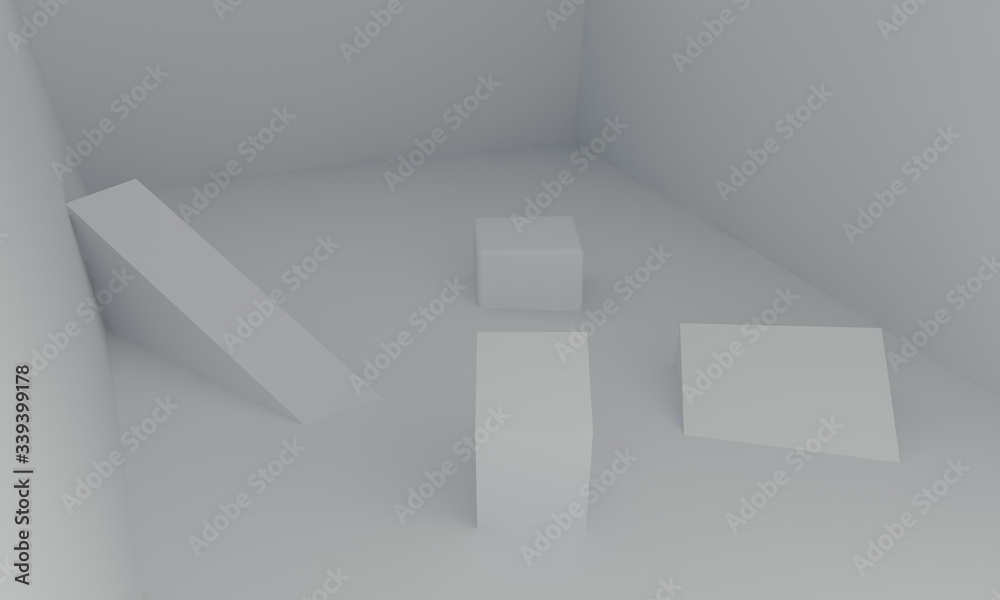 White Minimalist primitive geometrical abstract background, Stylish trendy illustration Podium, stand, showcase on pastel color for premium product. 3d render. White Minimalist primitive geometrical abstract background, Stylish trendy illustration Podium, stand, showcase on pastel color for premium product. 3d render.